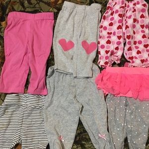 6 pairs of babygirl 3 month pants